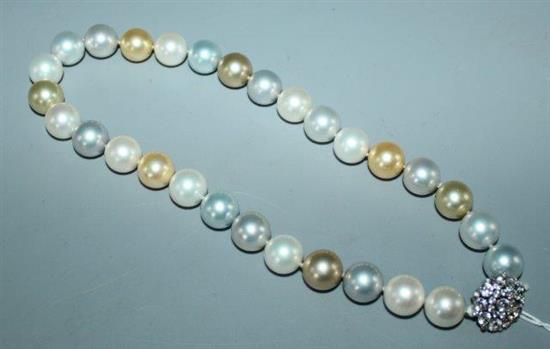 Post war reconsituted pearls with diamonte clasp